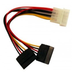 Gembird Kabel SATA zasilający 0,15M MOLEX->SATAx2