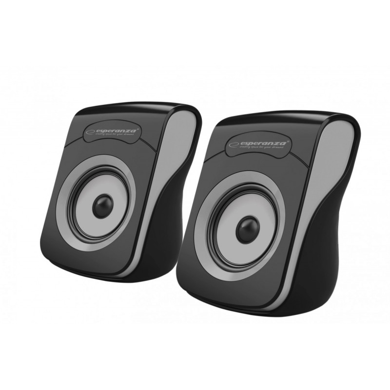Esperanza Głośniki 2.0 USB Flamenco czarno-szare Esperanza Głośniki 2.0 USB Flamenco czarno-szare