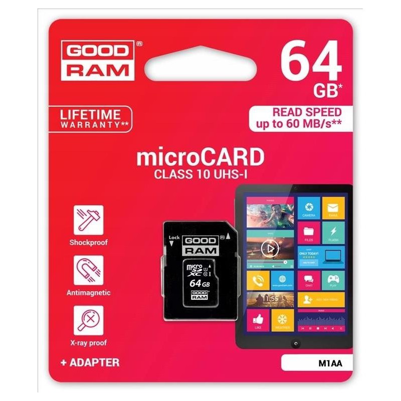 GOODRAM Karta pamięci microSD 64GB CL10 UHS I + ad