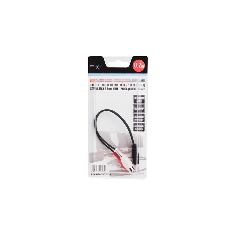 NATEC Kabel MINIJACK-2XRCA (CHINCH) M/F 0.2M STERE NATEC Kabel MINIJACK-2XRCA (CHINCH) M/F 0.2M STERE