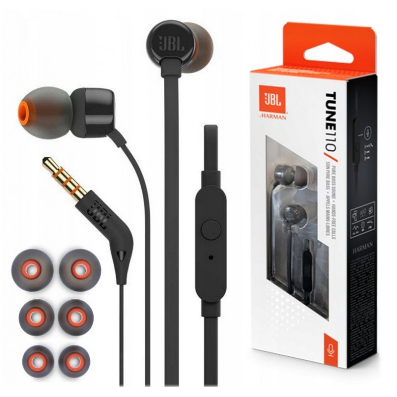 Słuchawki dokanałowe JBL T110 czarne 